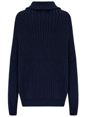 Pour Moi Blue Alice Chunky Cable Knit Rollneck Knit Jumper - Image 4 of 4