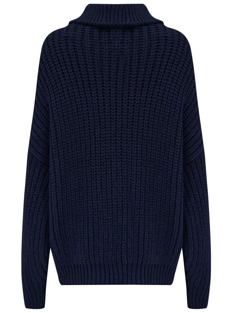 Pour Moi Blue Alice Chunky Cable Knit Rollneck Knit Jumper - Image 4 of 4