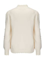 Pour Moi Cream Marina Pointelle High Neck Knit Jumper - Image 4 of 4