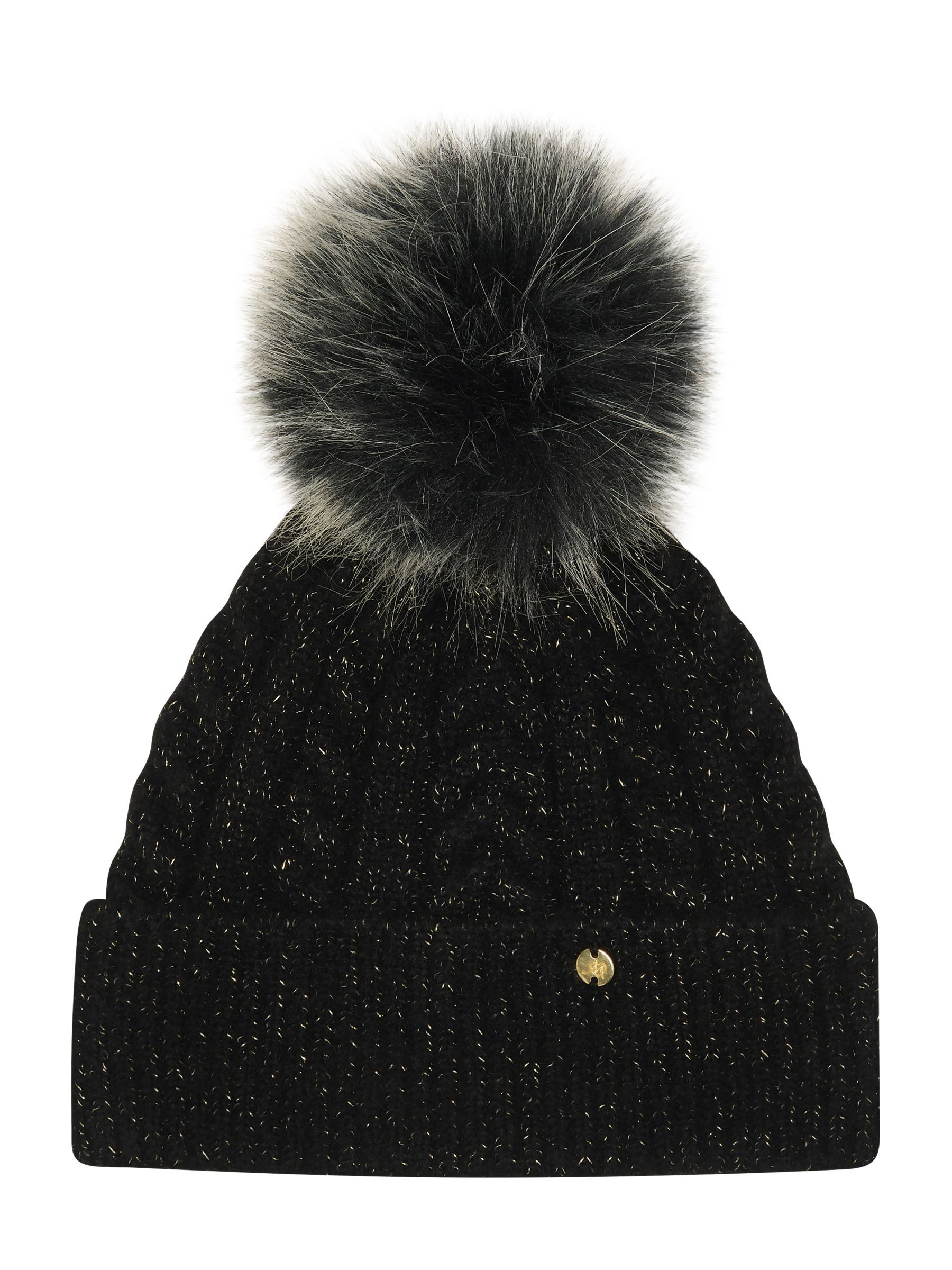 ベビーグッズも大集合 Buy Bobble Pom Sparkle Knit Cable Winter Black/Grey Moi Pour 帽子
