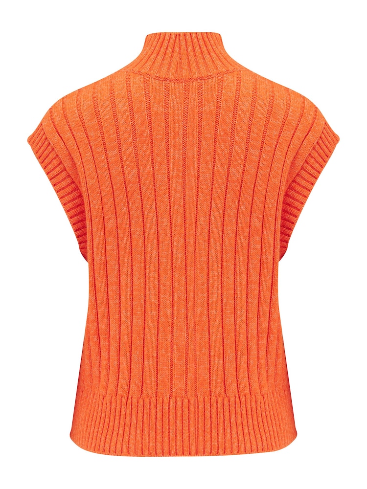 Naranja - Camiseta de tirantes Kady corta acanalada de punto de Pour Moi - Imagen 4 de 4