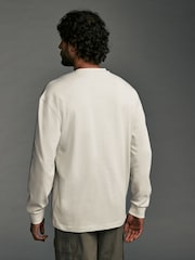 Grey Relaxed Fit Long Sleeve Heavyweight 100% Cotton T-Shirt - Image 2 of 7