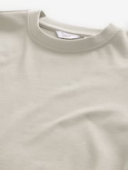 Grey Relaxed Fit Long Sleeve Heavyweight 100% Cotton T-Shirt - Image 6 of 7