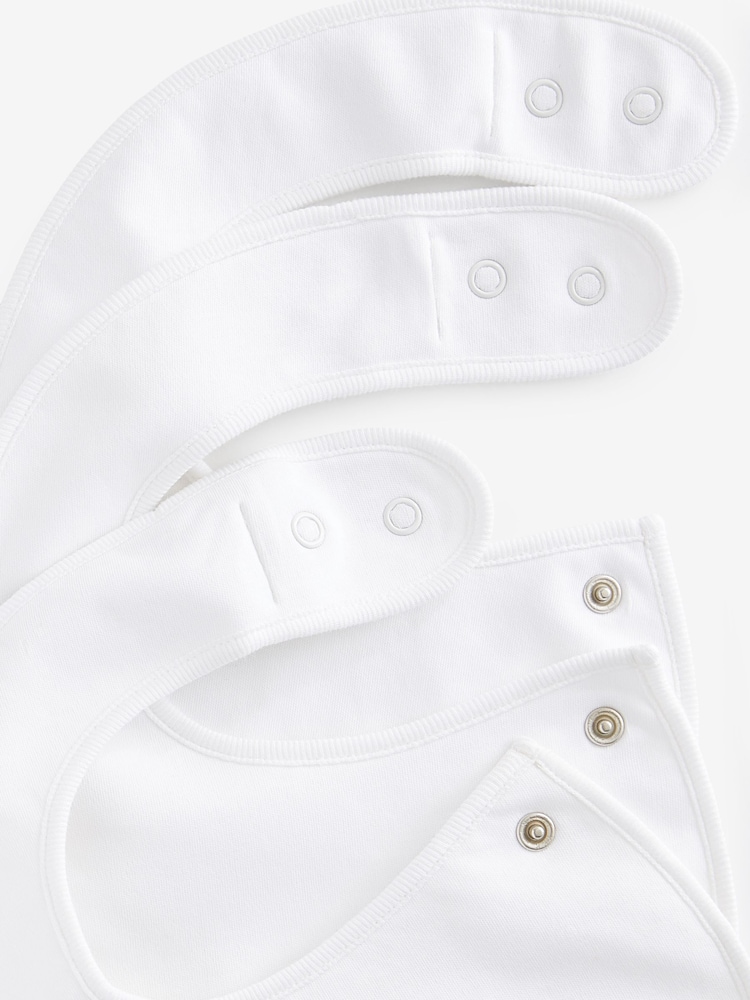 White Baby Regular Bibs 3 Pack - Image 2 of 2