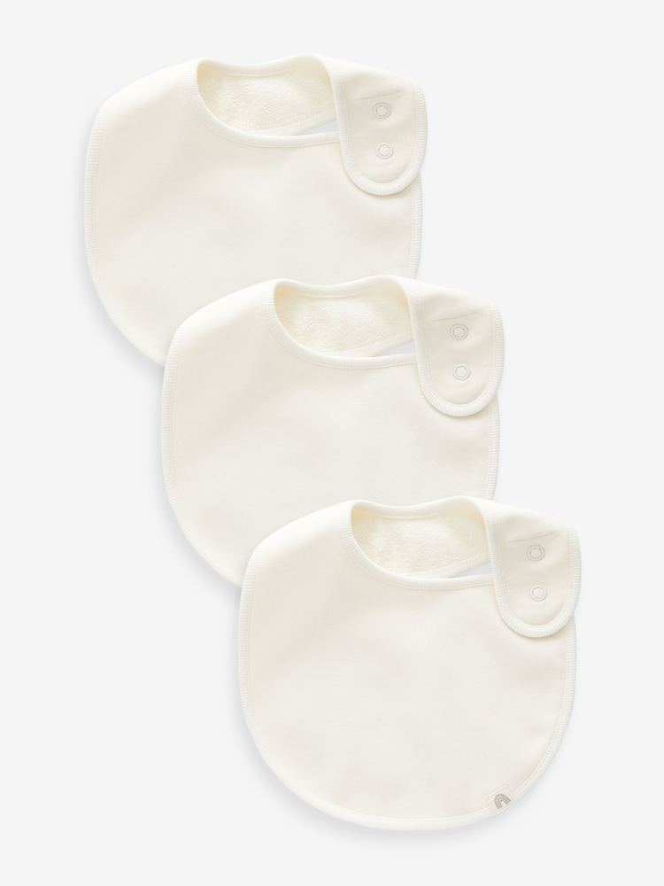 Cream Baby Regular 100% Cotton Bibs 3 Pack - Image 1 of 1