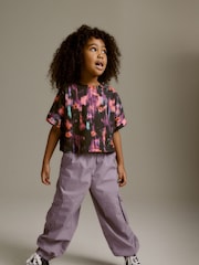 Mauve Purple Parachute Cargo Trousers (3-16yrs) - Image 1 of 7