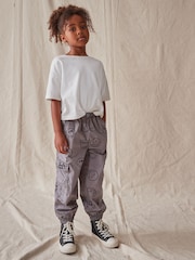 Charcoal Grey World Print Parachute Cargo Trousers (3-16yrs) - Image 2 of 8