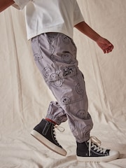 Charcoal Grey World Print Parachute Cargo Trousers (3-16yrs) - Image 4 of 8