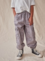 Charcoal Grey World Print Parachute Cargo Trousers (3-16yrs) - Image 5 of 8