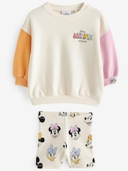 Cream Minnie Crew Sweatshirt and Shorts Set (3mths-7yrs) - Image 5 of 7
