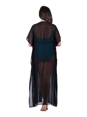 Seaspray Jade Sequin Maxi Black Kaftan - Image 4 of 5