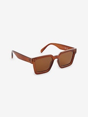 Schildpatt, Schwarz - Polarisierte Sonnenbrille mit flachem Brauensteg - Bild 2 von 5
