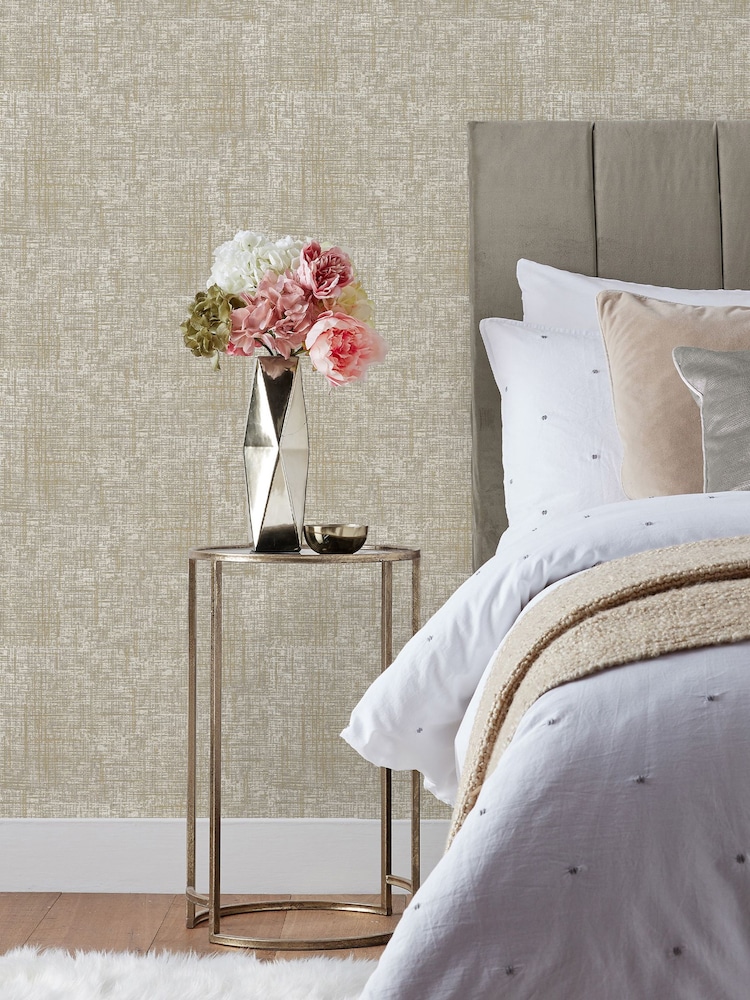 Riva Paoletti Cream Serafina Cross Hatch Vinyl Wallpaper - Image 1 of 3