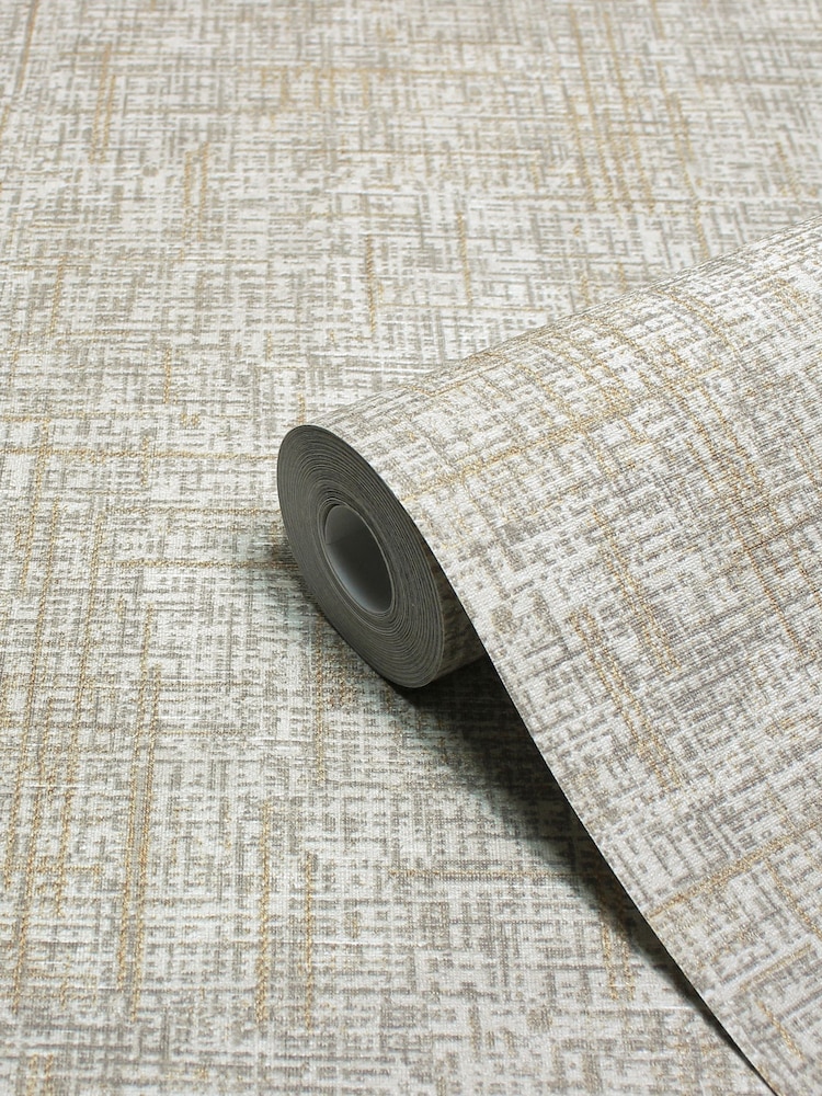 Riva Paoletti Cream Serafina Cross Hatch Vinyl Wallpaper - Image 2 of 3