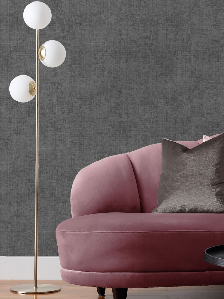 Riva Paoletti Grey Serafina Cross Hatch Vinyl Wallpaper - Image 1 of 3