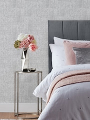 Riva Paoletti Silver Serafina Cross Hatch Vinyl Wallpaper - Image 1 of 3