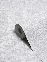 Riva Paoletti Silver Serafina Cross Hatch Vinyl Wallpaper - Image 2 of 3