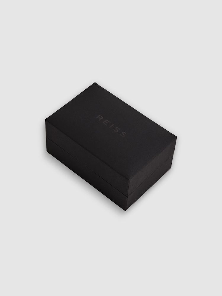 Reiss Gunmetal/Onyx Dexter Stone Insert Barrel Cufflinks - Image 6 of 6