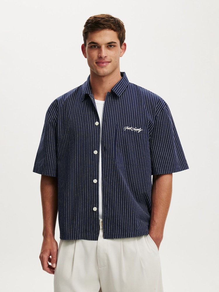 Cotton On Blue Ventura Short Sleeve Shirt - Image 1 of 4