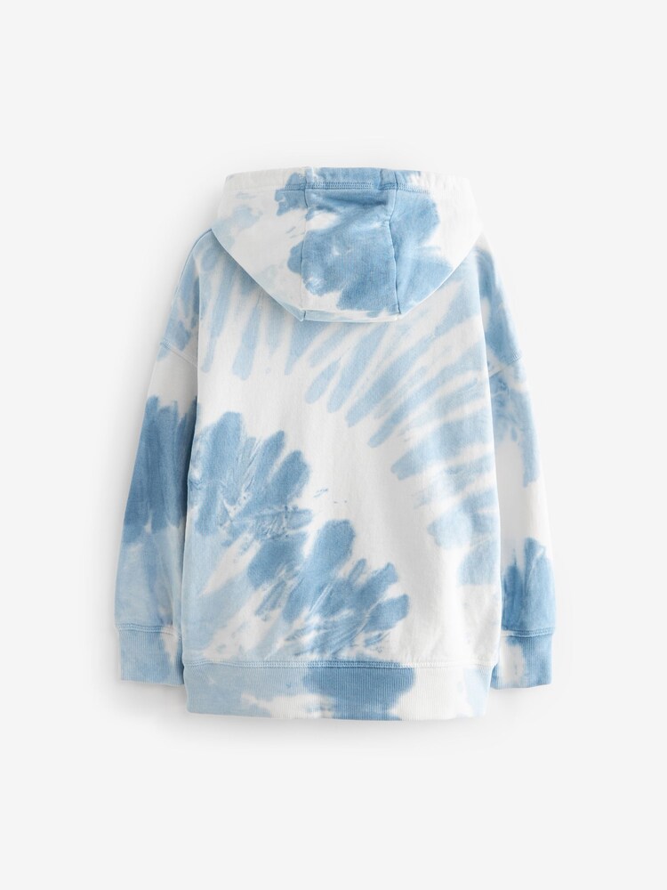 Blue 100% Cotton Tie Dye Hoodie (3-16yrs) - Image 2 of 3 Blue 100% Cotton Tie Dye Hoodie (3-16yrs) - Image 2 of 3