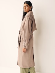 Neutral Shower Resistant Trench Coat - Image 3 of 8