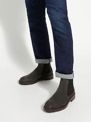 Dune London Grey Cheltenham Brushed Chelsea Boots - Image 1 of 6