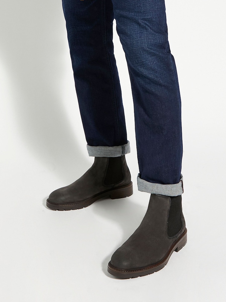 Dune London Grey Cheltenham Brushed Chelsea Boots - Image 1 of 6