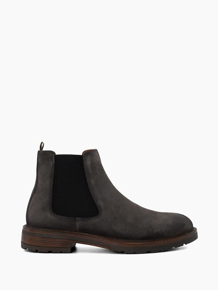 Dune London Grey Cheltenham Brushed Chelsea Boots - Image 3 of 6