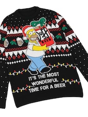 Vanilla Underground Black Simpsons Mens Licensed Adult Knitted Christmas Jumper - Image 2 of 8