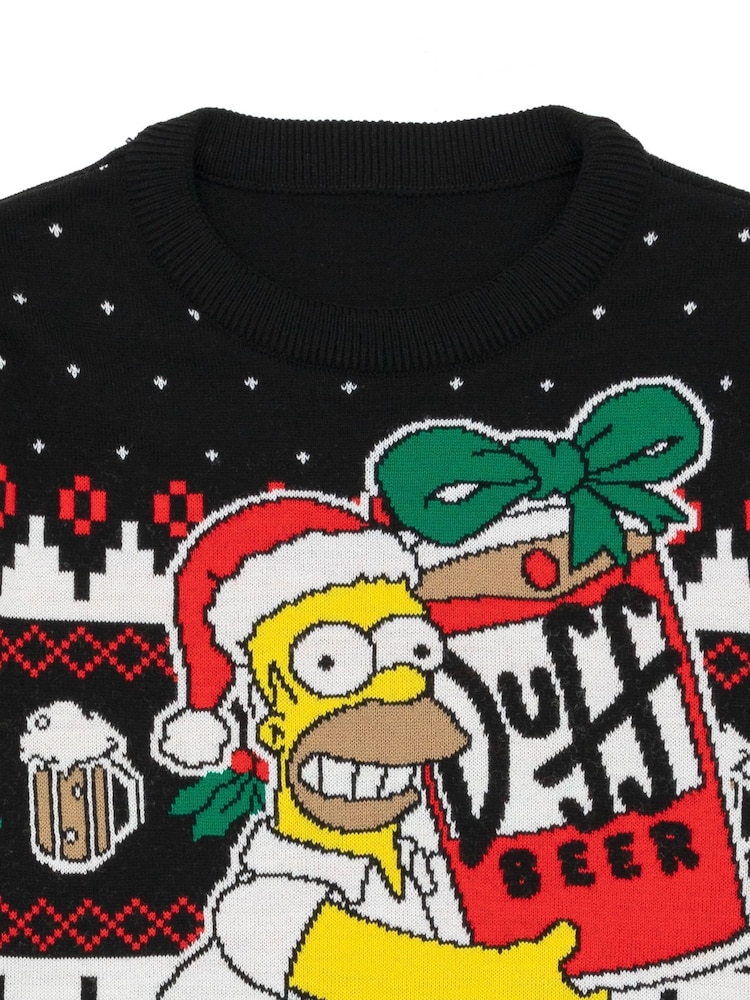 Vanilla Underground Black Simpsons Mens Licensed Adult Knitted Christmas Jumper - Image 3 of 8