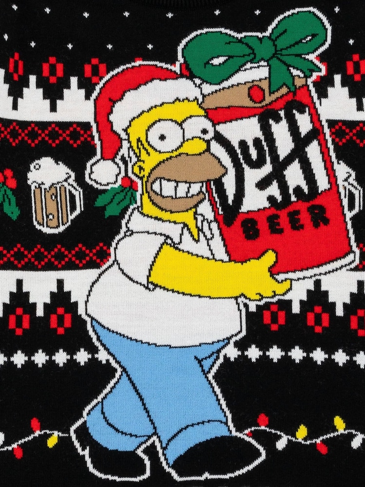 Vanilla Underground Black Simpsons Mens Licensed Adult Knitted Christmas Jumper - Image 5 of 8