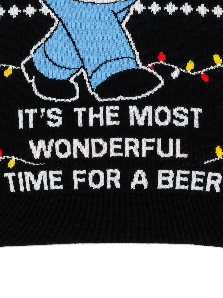 Vanilla Underground Black Simpsons Mens Licensed Adult Knitted Christmas Jumper - Image 6 of 8