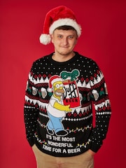 Vanilla Underground Black Simpsons Mens Licensed Adult Knitted Christmas Jumper - Image 7 of 8