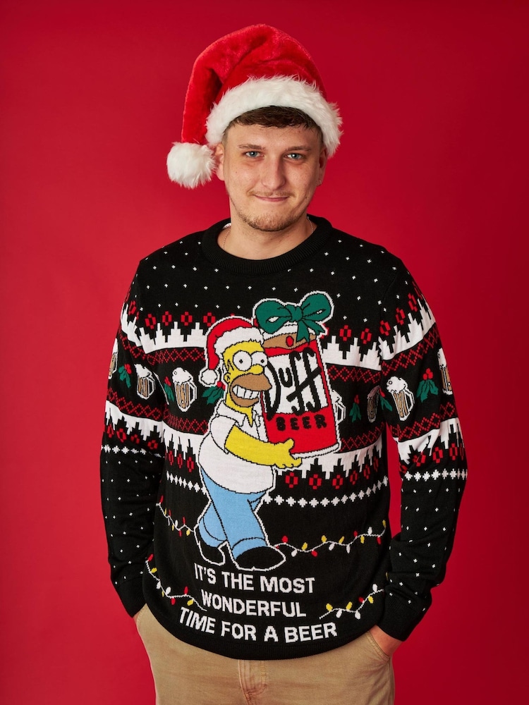 Vanilla Underground Black Simpsons Mens Licensed Adult Knitted Christmas Jumper - Image 7 of 8
