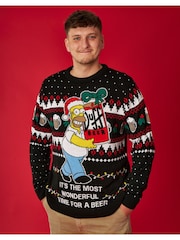 Vanilla Underground Black Simpsons Mens Licensed Adult Knitted Christmas Jumper - Image 8 of 8