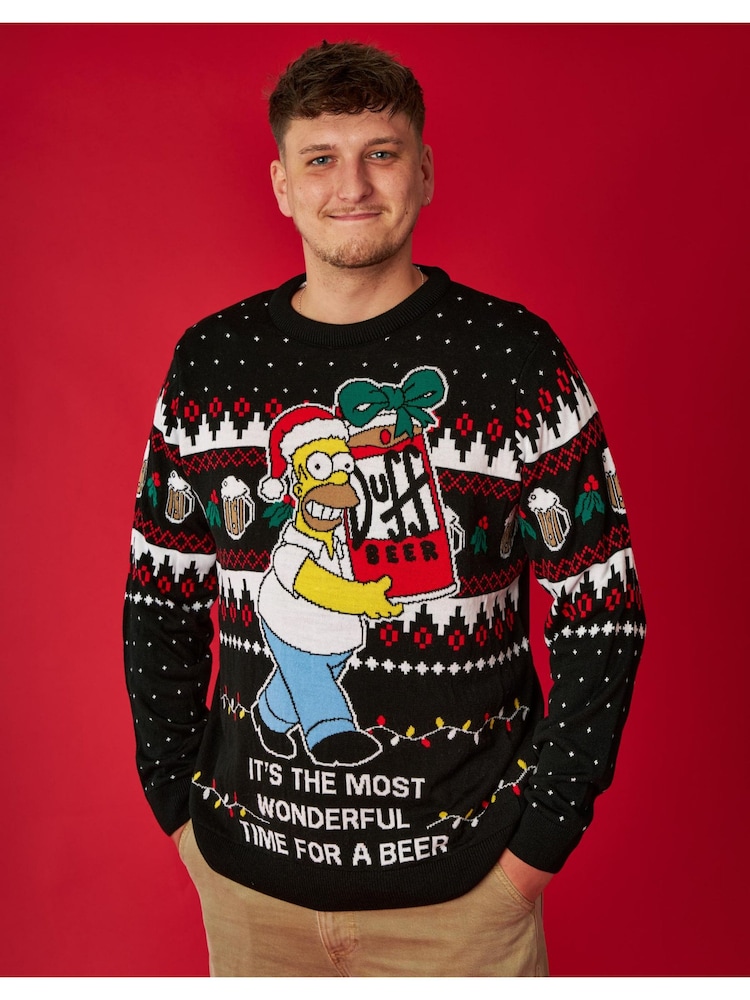 Vanilla Underground Black Simpsons Mens Licensed Adult Knitted Christmas Jumper - Image 8 of 8