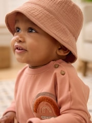 Tan Brown crinkle Bucket Baby Hat - Image 1 of 4
