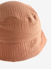 Tan Brown crinkle Bucket Baby Hat - Image 4 of 4