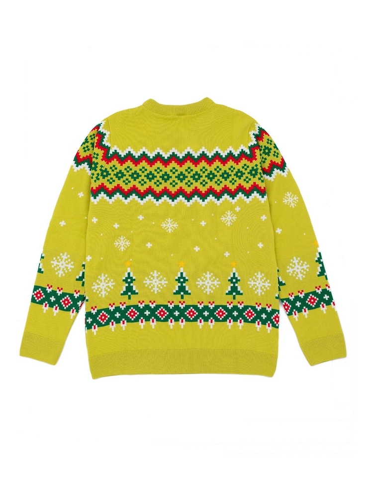 Vanilla Underground Green Christmas Grinch Mens Licensed Adult Knitted Christmas Jumper - Image 2 of 8