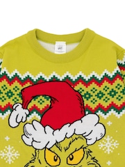Vanilla Underground Green Christmas Grinch Mens Licensed Adult Knitted Christmas Jumper - Image 3 of 8