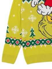Vanilla Underground Green Christmas Grinch Mens Licensed Adult Knitted Christmas Jumper - Image 4 of 8