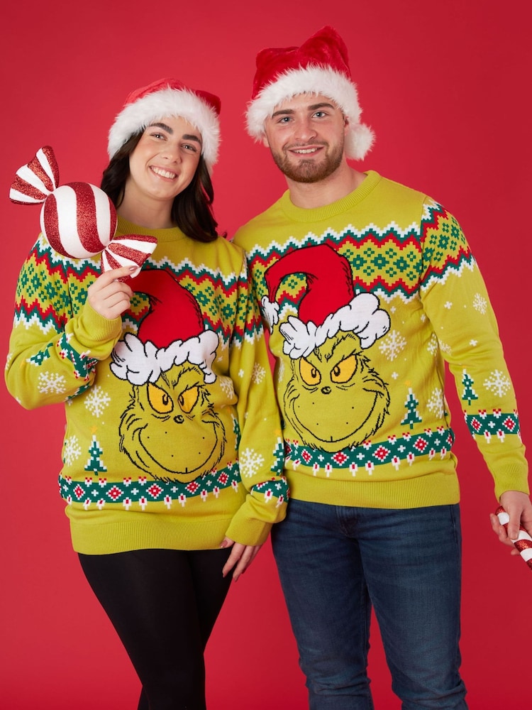 Vanilla Underground Green Christmas Grinch Mens Licensed Adult Knitted Christmas Jumper - Image 7 of 8