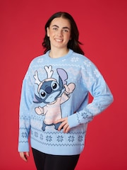 Azul de Lilo & Stitch - Suéter navideño para mujer de Vanilla Underground - Imagen 1 de 9
