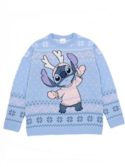 Azul de Lilo & Stitch - Suéter navideño para mujer de Vanilla Underground - Imagen 4 de 9
