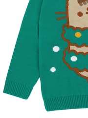 Vanilla Underground Green Pusheen Ladies Christmas Jumper - Image 3 of 6