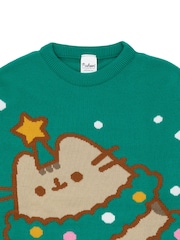 Pusheen verde - Suéter navideño para mujer de Vanilla Underground - Imagen 1 de 3