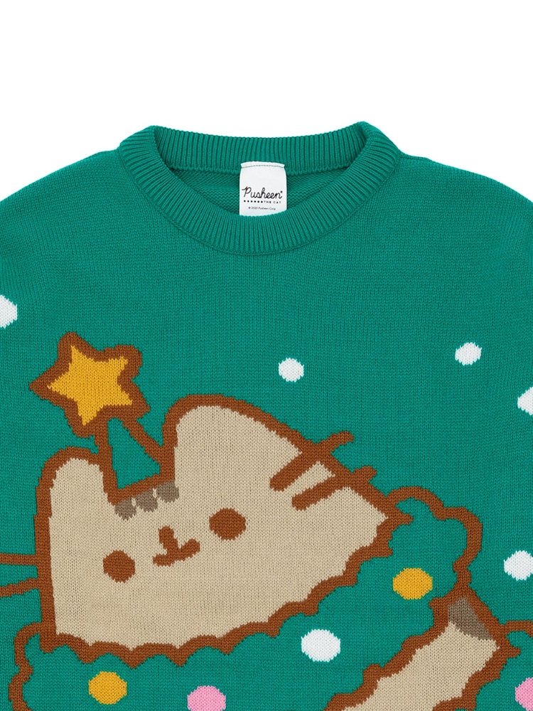 Pusheen verde - Suéter navideño para mujer de Vanilla Underground - Imagen 1 de 3
