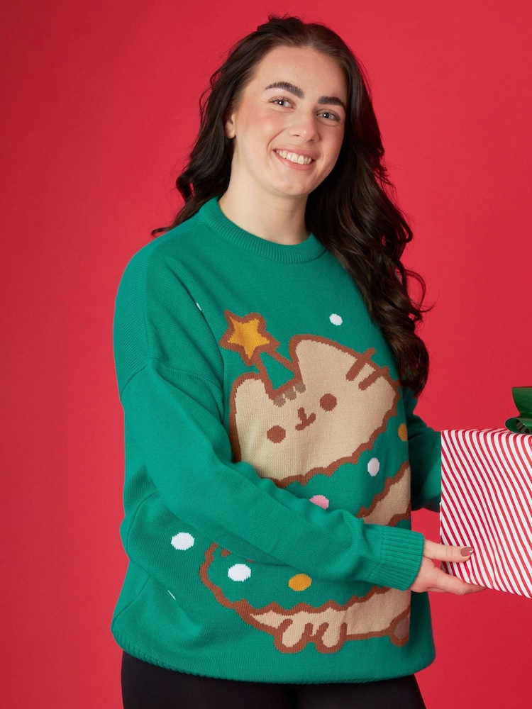 Pusheen verde - Suéter navideño para mujer de Vanilla Underground - Imagen 3 de 3