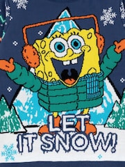 Vanilla Underground Blue Spongebob Kids Christmas Jumper - Image 3 of 7