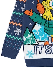 Vanilla Underground Blue Spongebob Kids Christmas Jumper - Image 5 of 7